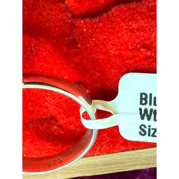 Purple & Blue Teardrop Stone Ring In 925 Sterling Silver Size 8 Weighs 7.4 Grams - Picture 6 of 6